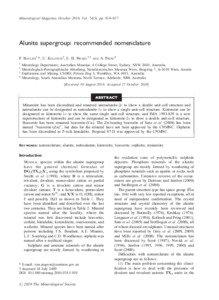 Mineralogical Magazine, October 2010, Vol. 74(5), pp. 919–927  Alunite supergroup: recommended nomenclature