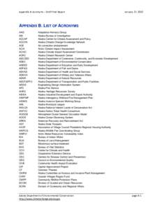 Appendix B: Acronyms – Draft Final Report     January 27, 2010 