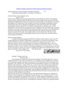 Southern Campaign American Revolution Pension Statements & Rosters Pension Application of James Fitzpatrick (Fitchpatrick) S32696 Transcribed and annotated by C. Leon Harris. 10 Feb[removed]VA