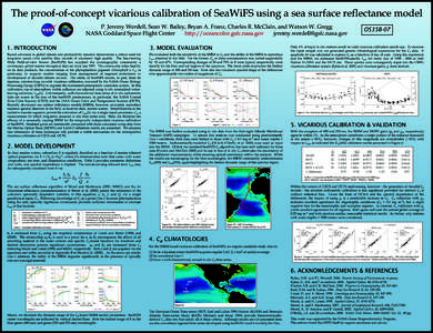 The proof-of-concept vicarious calibration of SeaWiFS using a sea surface reflectance model N A  SA