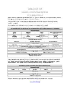 AGENDA SUMMARY SHEET GUIDELINES FOR WITHIN DISTRICT TRANSFER APPLICATIONS FOR THE[removed]SCHOOL YEAR
