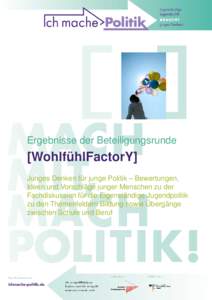 Ergebnisse der Beteiligungsrunde  [WohlfühlFactorY] Junges Denken für junge Politik – Bewertungen, Ideen und Vorschläge junger Menschen zu der Fachdiskussion für die Eigenständige Jugendpolitik