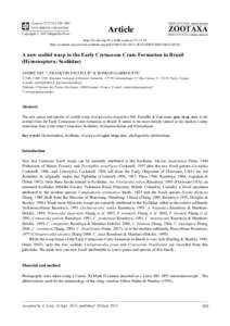 A new scoliid wasp in the Early Cretaceous Crato Formation in Brazil (Hymenoptera: Scoliidae)