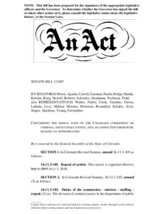 NOTE: This bill has been prepared for the signatures of the appropriate legislative officers and the Governor. To determine whether the Governor has signed the bill or taken other action on it, please consult the legisla