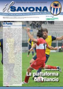 Periodico di informazione sportiva - Anno VI - Numero[removed]ottobre[removed]Diffusione gratuita copie 1500 Direttore Responsabile Francesca Astengo - Registrazione Tribunale di Savona n[removed]del[removed]Sponsor Uffi