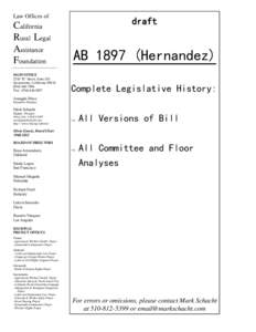 CRLAF Complete Leg History AB 1897 Cover Page.pub