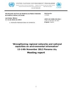 XIX Reunión del Foro de Ministros de Medio Ambiente de América Latina y el Caribe Los Cabos, Méxicode marzo deDistribución: