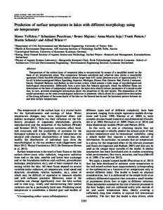 Paleoclimatology / Atmospheric thermodynamics / Rift lakes / Sensors / Lake / Proxy / Instrumental temperature record / CLIMAT / Temperature / Water / Thermodynamics / Chemistry