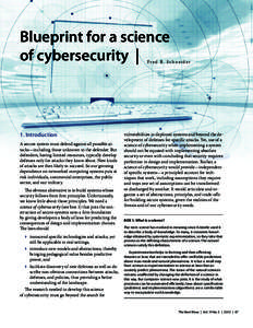 Blueprint for a science of cybersecurity | Fred B. Schneider  1. Introduction