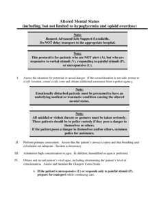 EMS Altered Mental Status Protocol