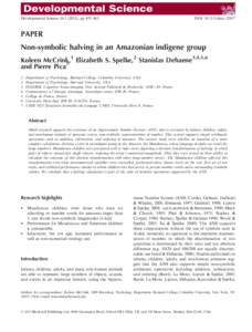 Data types / Psychometrics / Cognitive science / Munduruku people / Pierre Pica / Elizabeth Spelke / Stanislas Dehaene / Array data type / Arithmetic / Computing / Computer programming / Software engineering