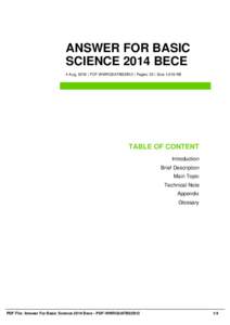 ANSWER FOR BASIC SCIENCE 2014 BECE 4 Aug, 2016 | PDF-WWRG5AFBS2B12 | Pages: 35 | Size 1,619 KB TABLE OF CONTENT Introduction