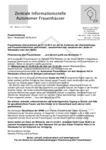 Zentrale Informationsstelle Autonomer Frauenhäuser • ZIF - Markt 4, 53111 Bonn • Pressemitteilung Bonn / Wiesbaden[removed]