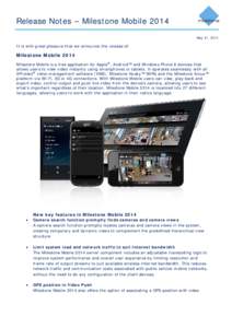 Milestone Mobile 2013 Release Notes