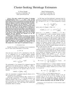 Cluster-Seeking Shrinkage Estimators K. Pavan Srinath Ramji Venkataramanan  University of Cambridge, UK