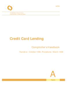A-CCL  Comptroller of the Currency Administrator of National Banks  Credit Card Lending