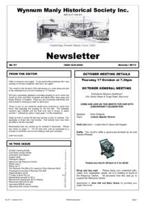 Wynnum Manly Historical Society Inc. ABNNewsletter No 57