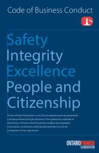 Code of Business Conduct  Safety Integrity Excellence People and