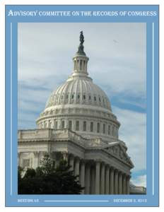2013 Annual Report of the Advisory Committee on the Records of Congress
