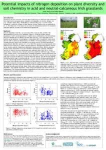 Potential impacts of nitrogen deposition on plant diversity and soil chemistry in acid and neutral-calcareous Irish grasslands Jason Henry and Julian Aherne Environmental and Life Sciences, Trent University, Peterborough