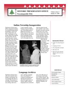 Ste  HISTORIC PRESERVATION OFFICE Volume 2, Issue 2