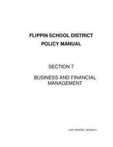 FLIPPIN SCHOOL DISTRICT POLICY MANUAL SECTION 7 BUSINESS AND FINANCIAL MANAGEMENT