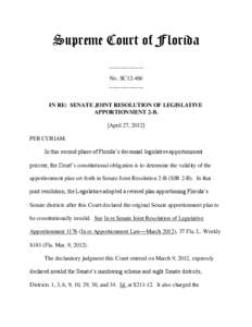 United States Constitution / Redistricting / Apportionment / Politics / United States Senate / Supreme Court of the United States / New Jersey Apportionment Commission / Government / Article One of the United States Constitution / Florida Constitution