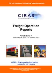 The rail industry’s confidential reporting system  Freight Operation Reports Periods 9 andNovemberJanuary 2015