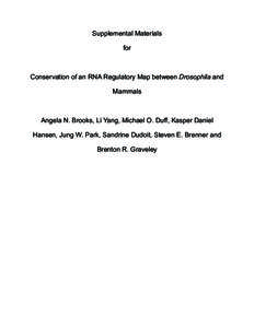 Supplemental Materials for Conservation of an RNA Regulatory Map between Drosophila and Mammals
