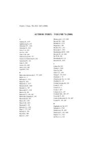 Polish J. Chem., 74, 1821–[removed]AUTHOR INDEX – VOLUME[removed]A  Adamus B., 1197