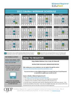 2015 EduNet WEBINAR SCHEDULE April January S