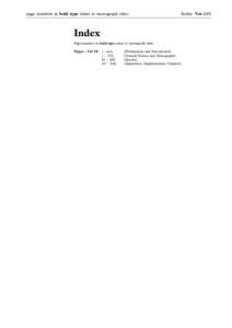 page numbers in bold type relate to monograph titles  Index Vet-A45 Index Page numbers in bold type relate to monograph titles.