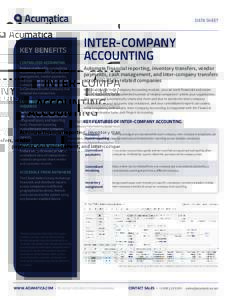 DATA SHEET  KEY BENEFITS CENTRALIZED ACCOUNTING Reduce overhead by centralizing accounting functions such as cash