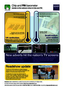 Chip and PIN barometer  MAR Update on the national rollout of chip and PIN