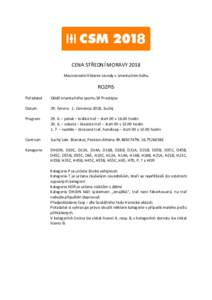 CENA STŘEDNÍ MORAVY 2018 Mezinárodní třídenní závody v orientačním běhu ROZPIS Pořadatel