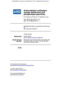 Downloaded from ard.bmj.com on November 7, [removed]Published by group.bmj.com  Anticardiolipin antibodies: