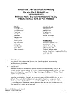 Construction Codes Advisory Council Meeting