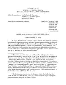 128 FERC ¶ 61,237 UNITED STATES OF AMERICA FEDERAL ENERGY REGULATORY COMMISSION Before Commissioners: Jon Wellinghoff, Chairman; Suedeen G. Kelly, Marc Spitzer, and Philip D. Moeller.