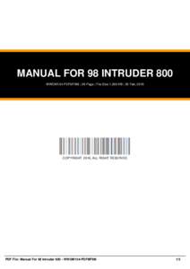 MANUAL FOR 98 INTRUDER 800 WWOM134-PDFMF9I8 | 26 Page | File Size 1,000 KB | 26 Feb, 2016 COPYRIGHT 2016, ALL RIGHT RESERVED  PDF File: Manual For 98 IntruderWWOM134-PDFMF9I8