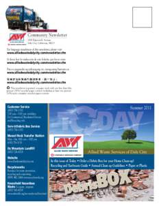 Allied Waste Community Newsletter - Summer 2011