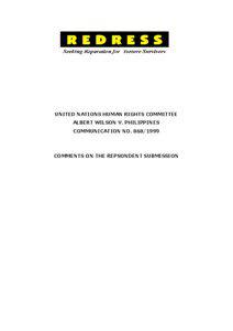 UNITED NATIONS HUMAN RIGHTS COMMITTEE ALBERT WILSON V. PHILIPPINES COMMUNICATION NO[removed]