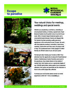 Escape to paradise Your natural choice for meetings, weddings and special events Whether you are planning a conference, scheduling an annual general meeting, or hosting a special event, Royal