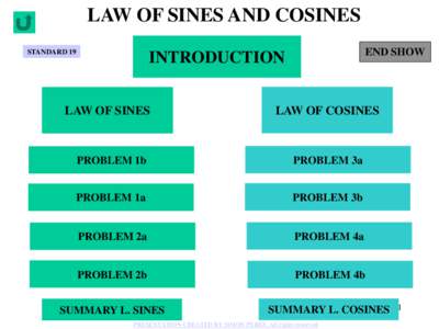 LAW OF SINES AND COSINES STANDARD 19 END SHOW  INTRODUCTION