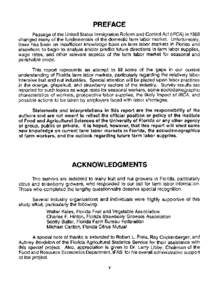 PREFACE Passage of the United States Immigration Reform and Control Act (IRCA) in 1986 changed many of the fundamentals of the domestic farm labor market. Unfortunately, there has been an insufficient knowledge base on f