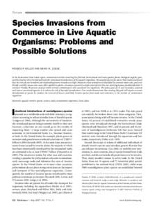 Forum  Species Invasions from Commerce in Live Aquatic Organisms: Problems and Possible Solutions