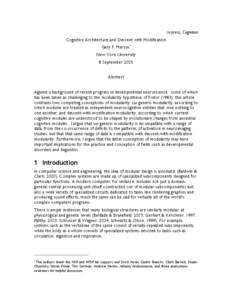 Cognitive science / Interdisciplinary fields / Evolutionary psychology / Cognition / Developmental biology / Language module / Modularity / Gary Marcus / Cognitive module / Science / Behavior / Ethology