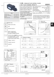 A[removed]MODULAR FLOW CONTROL VALVES FAST / SLOW ASSEMBLY CETOP 5 This is a modular assembly ON/OFF solenoid valve which, by fitting a suitable 2 way regulator, allows two speed operation in the same system via an electri