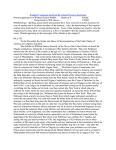 Southern Campaign American Revolution Pension Statements Pension application of William Nourse W6845 Rebecca P. fn42SC Transcribed by Will Graves[removed]