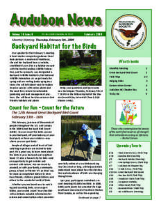 Audubon News Volume 14, Issue 6 P.O. Box[removed]Charlotte, NC[removed]February 2009