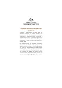 Parenting influences on adolescent alcohol use - Research report  - Australian Institute of Family Studies (AIFS)